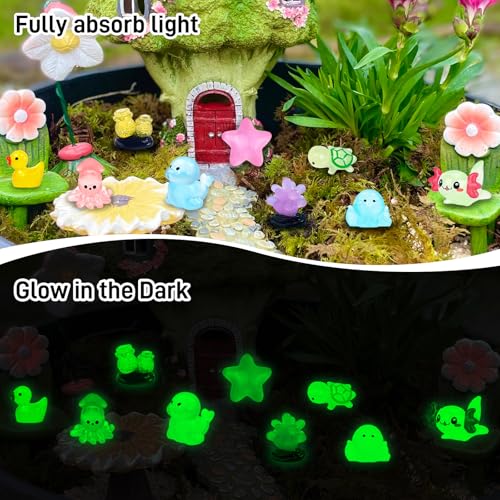 Feivando 120 Pcs Luminous Mini Ocean Resin Animals Glow in The Dark Tiny Sea Animal Figures Marine Miniature Figurines for Crafts Micro Landscape Fairy Garden Aquarium Decoration - Image 4