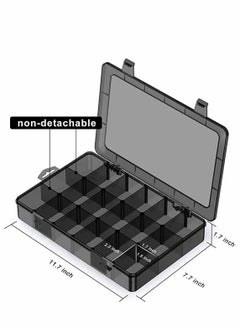 Plastic Compartment Organizer Container with Adjustable Dividers, Bead Storage Box Case 18 Removable Grids for Jewelry Cosmetics Craft Tool Tackle Pills Small Accessories (Black) - pzsku/Z6A8B56A133A5B8D9B839Z/45/_/1666862069/41b2d4df-e595-4e85-a86a-3adf1786f373