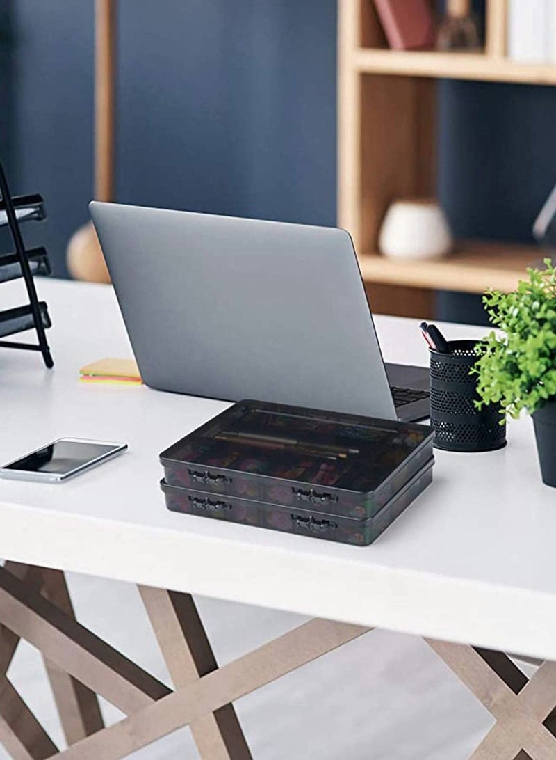 Y&D Plastic Compartment Organizer Container with Adjustable Dividers, Bead Storage Box Case 18 Removable Grids for Jewelry Cosmetics Craft Tool Tackle Pills Small Accessories (Black) - Image 3