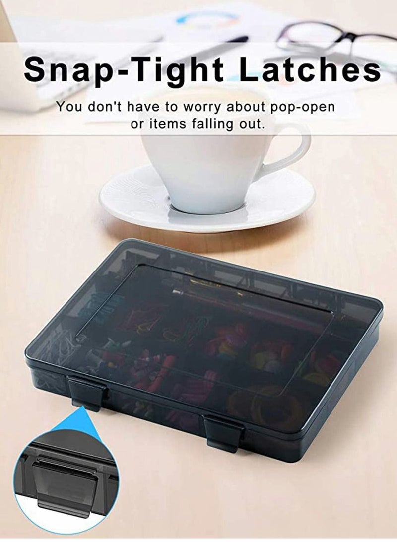 Y&D Plastic Compartment Organizer Container with Adjustable Dividers, Bead Storage Box Case 18 Removable Grids for Jewelry Cosmetics Craft Tool Tackle Pills Small Accessories (Black) - Image 2