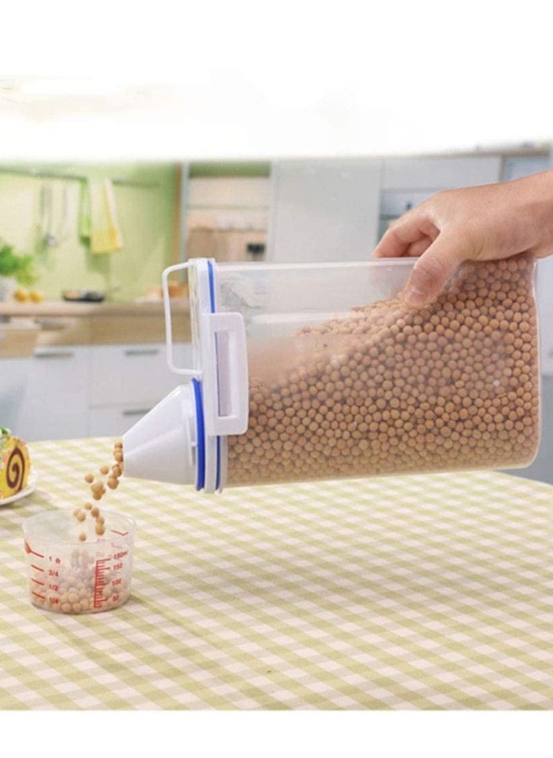 BLOOMING TIME 2KG Plastic Cereal Dispenser Storage Box Kitchen Food Grain Rice Container  - Image 4