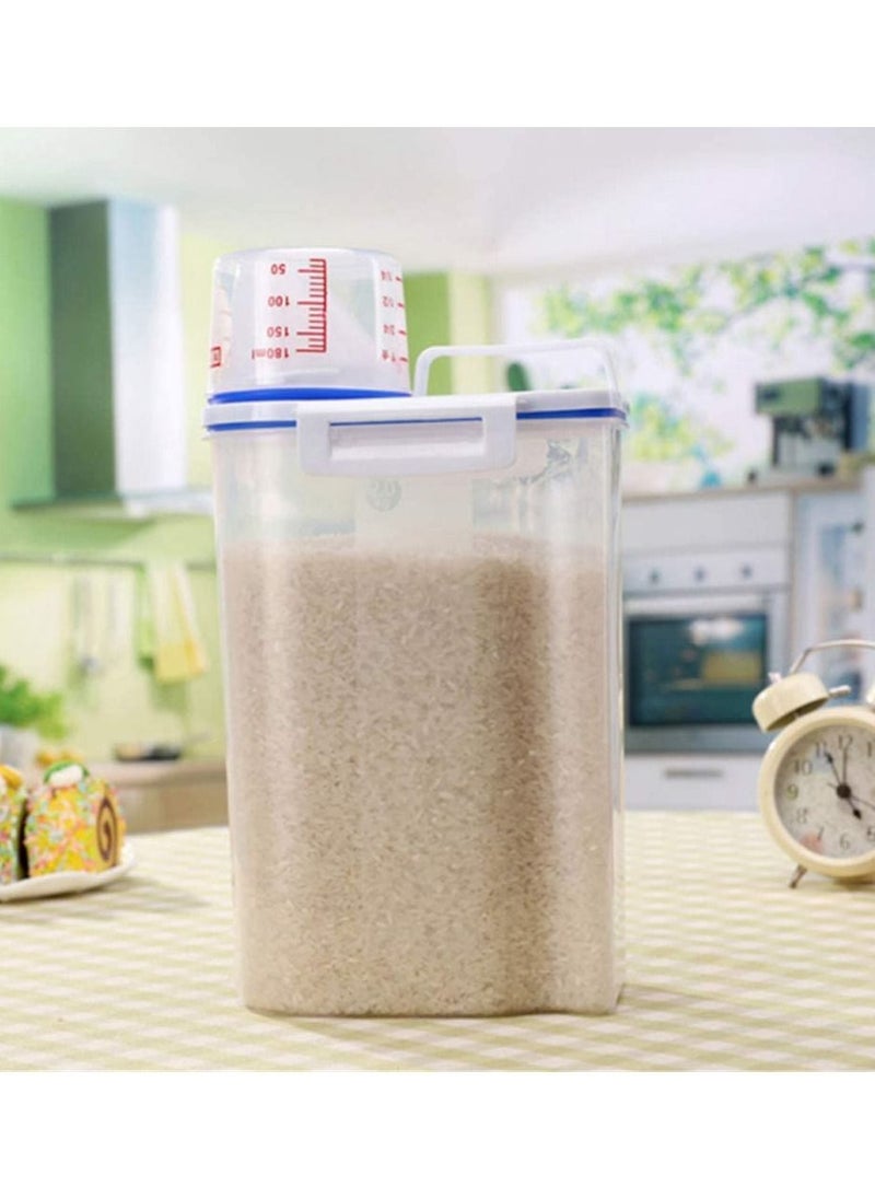 BLOOMING TIME 2KG Plastic Cereal Dispenser Storage Box Kitchen Food Grain Rice Container  - Image 3