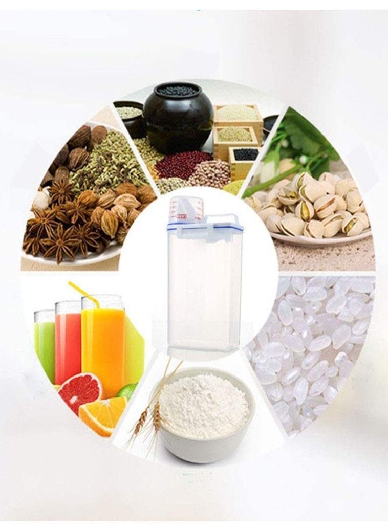 BLOOMING TIME 2KG Plastic Cereal Dispenser Storage Box Kitchen Food Grain Rice Container  - Image 5