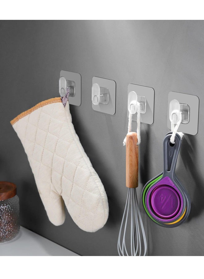 10 Pcs Clear Storage Hooks Cute Adhesive Wall Hooks Plastic Clear Utility Hook Heavy Duty Sticky Seamless Hook for The Drill-Free Wall for Office Coat Keys Bathroom Shower Kitchen Wardrobe Outdoor - Image 5