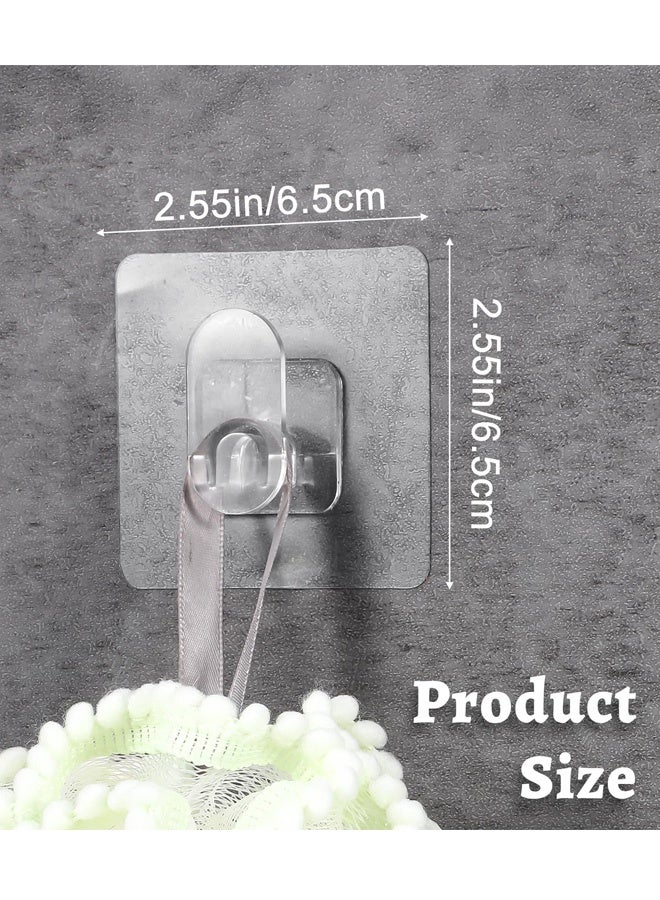10 Pcs Clear Storage Hooks Cute Adhesive Wall Hooks Plastic Clear Utility Hook Heavy Duty Sticky Seamless Hook for The Drill-Free Wall for Office Coat Keys Bathroom Shower Kitchen Wardrobe Outdoor - Image 2