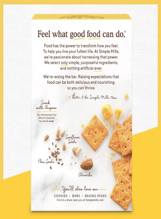 Simple Mills Almond Flour Crackers, Farmhouse Cheddar - Gluten Free, Healthy Snacks, 4.25 Ounce (Pack of 1) - Image 5