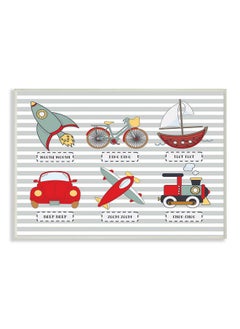 Stupell Industries Stupell Home Décor Transportation Icons And Noises Wall Plaque Art, 10 X 0.5 X 15, Proudly Made In Usa  - Image 1
