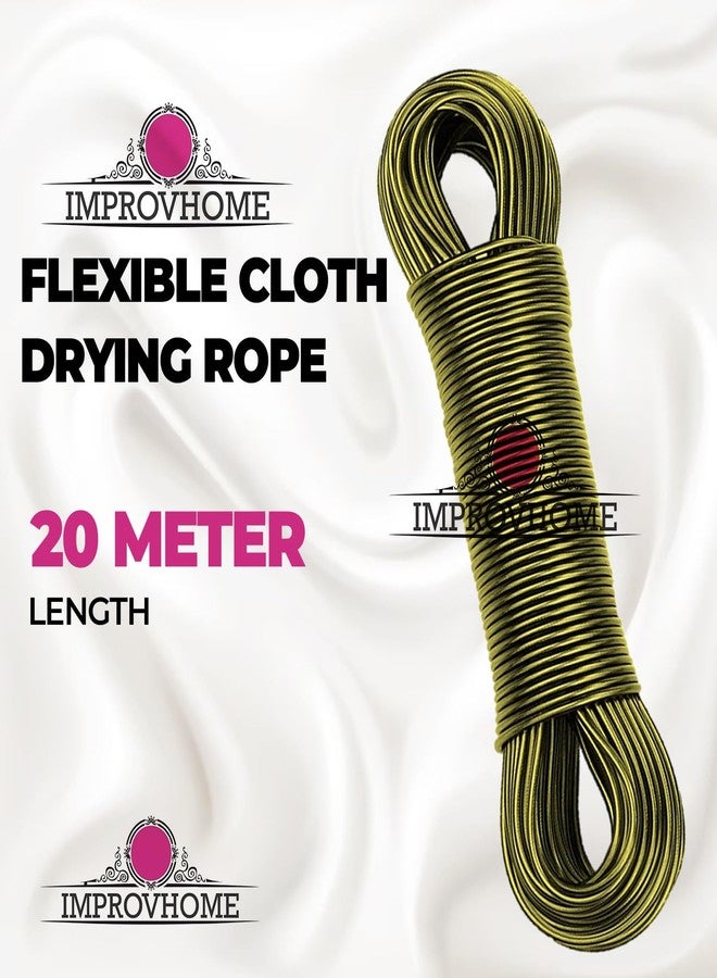 Improvhome PVC Coated Steel Wire Rope for Drying Clothes/Clothesline, Length 20 Meter with 2 Plastic Hooks (Multi Colour) – Pack of 1 (1) - Image 5