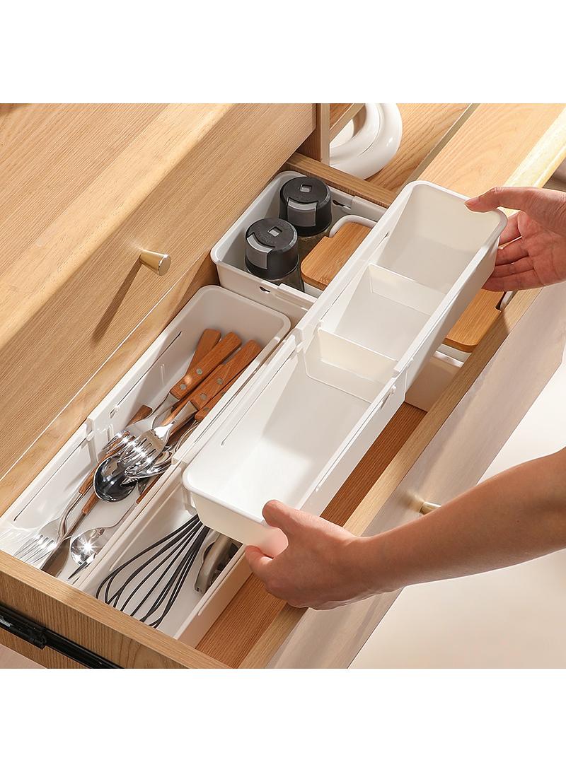 2pcs drawer storage box with compartments and built-in sorting box. Scalable jewelry and cosmetics can be stored separately - Image 1