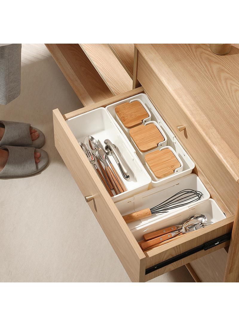 2pcs drawer storage box with compartments and built-in sorting box. Scalable jewelry and cosmetics can be stored separately - Image 2