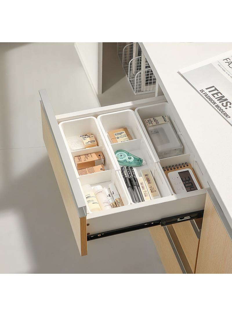2pcs drawer storage box with compartments and built-in sorting box. Scalable jewelry and cosmetics can be stored separately - Image 3
