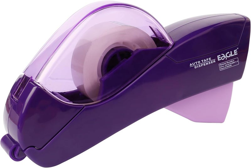 Eagle Automatic Tape Dispenser, Tape Gun, Single Handheld Design, Free 1 Roll of 0.5 Inch (12 mm) and 1 Roll of 0.75 Inch (19 mm) Tapes (Purple) - Image 1