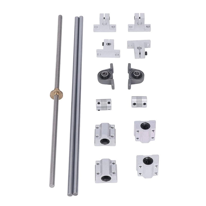 T8 Lead Screw Kit 350mm 8mm Shaft Support Bearing High Precision Steel Aluminum Alloy for 3D Printer CNC - Image 1