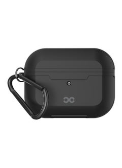 INFINYTY AirPods Pro 2 Case with Black Metal Edges – Gravix (Black), 1.5m Drop-tested, Sleek Elegant Design, Precision Fit, Shock Absorption, Wireless Charging Compatible, Includes Metal Hook  - Image 1