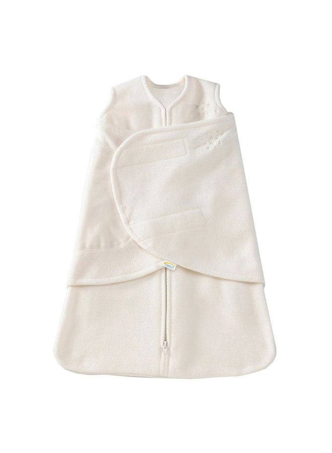 Halo Micro-Fleece Sleepsack Swaddle, 3-Way Adjustable Wearable Blanket, TOG 3.0, Cream, Newborn, 0-3 Months  - Image 1