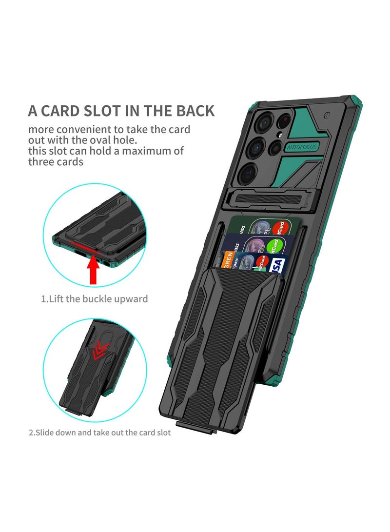 RICOONLINE Shockproof Protective Cases Cover Compatible for Samsung Galaxy S22Ultra Green - Image 2