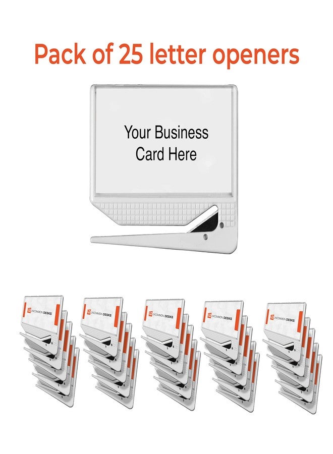 Uncommon Desks Business Card Letter Openers - (25 Pack) (White) Professional Letter Openers with Business Card Insert, Perfect Promotional Item for Business - Image 2