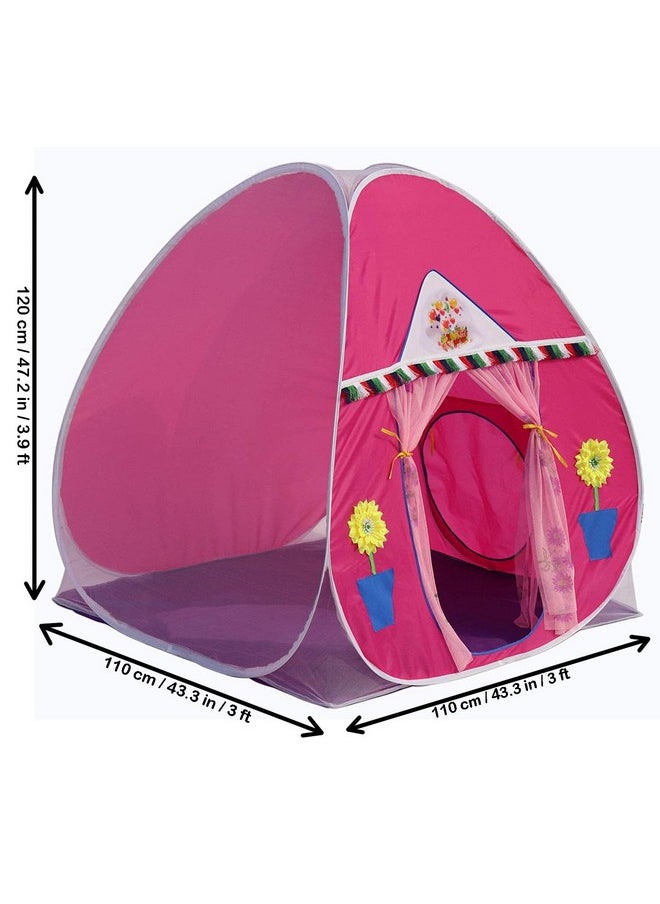 HomeCute HOMECUTE Foldable Popup Play Tent House for Kids,Outdoor & Indoor Use, 3 Year to 12 Years 110 x 110 x 120 cm (Pink)  - Image 4