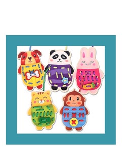 Made2Motivate Animal Wood Lacing Puzzle Cards Montessouri Learning Early Learning Toys Fine Motor Development  - Image 2
