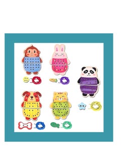 Made2Motivate Animal Wood Lacing Puzzle Cards Montessouri Learning Early Learning Toys Fine Motor Development  - Image 3