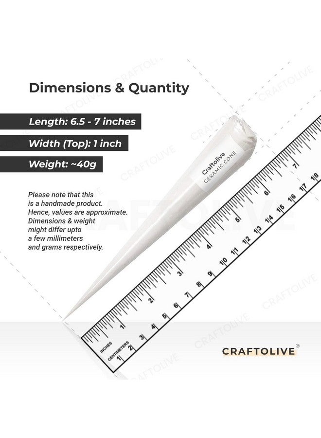 Craftolive Ceramic Cones White Paste for Arts & Crafts, Lipan Art and Decorative Purposes (Artist Friendly), Pack of 6 Cones - Image 4