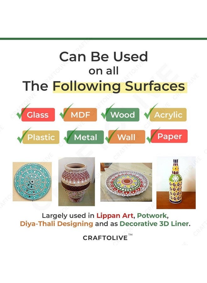 Craftolive Ceramic Cones White Paste for Arts & Crafts, Lipan Art and Decorative Purposes (Artist Friendly), Pack of 6 Cones - Image 3