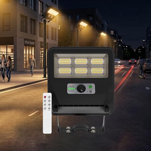 Homehop Solar Street Light Outdoor LED Waterproof 50 Watt Wireless Motion Sensor high Power Lamp for Home, Garden, Wall, Pathway, Dusk to Dawn (4000mAh/3.2V/Warm-ABS) - Image 1