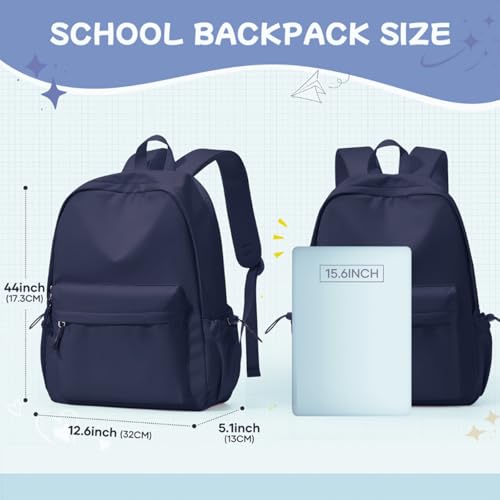 Glowic Laptop Backpack, 2 compartments, bottle holder, organizer, school bag for boys and girls, college bag for women and men, office bag, travel bag (NavyBlue) - Image 5