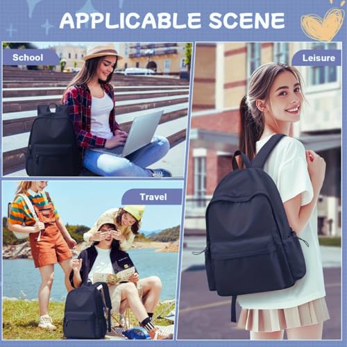 Glowic Laptop Backpack, 2 compartments, bottle holder, organizer, school bag for boys and girls, college bag for women and men, office bag, travel bag (NavyBlue) - Image 3