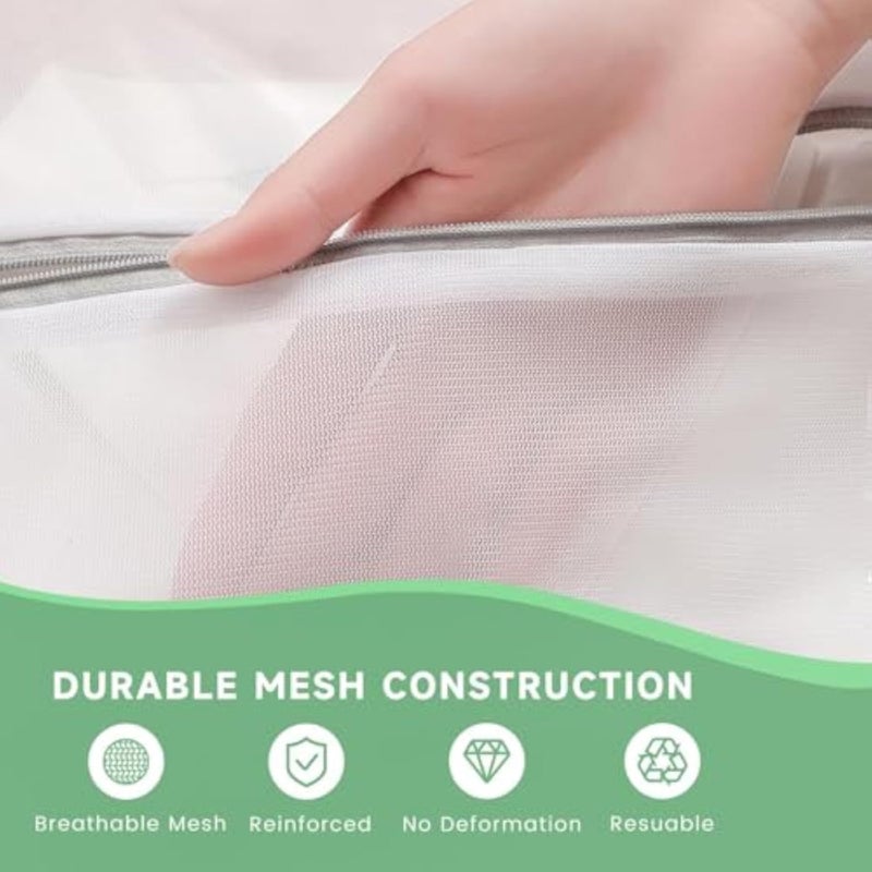 4 Pack Mesh Laundry Bags Wash Bags for Delicate Clothes Washing Storage and Travel Use for College Dorm and Home Laundry Organizer 16 x 20 Inch - Image 4