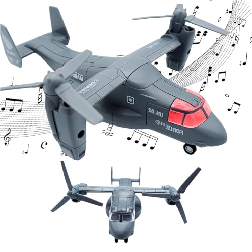 OTONOPI Military Helicopter Toy Marines Force Plane Model Alloy Plane Transport Army Aircraft Fighter Jet DieCast Metal Pull Back Airplanes with Lights and Sounds for Kids or Collection - Image 1