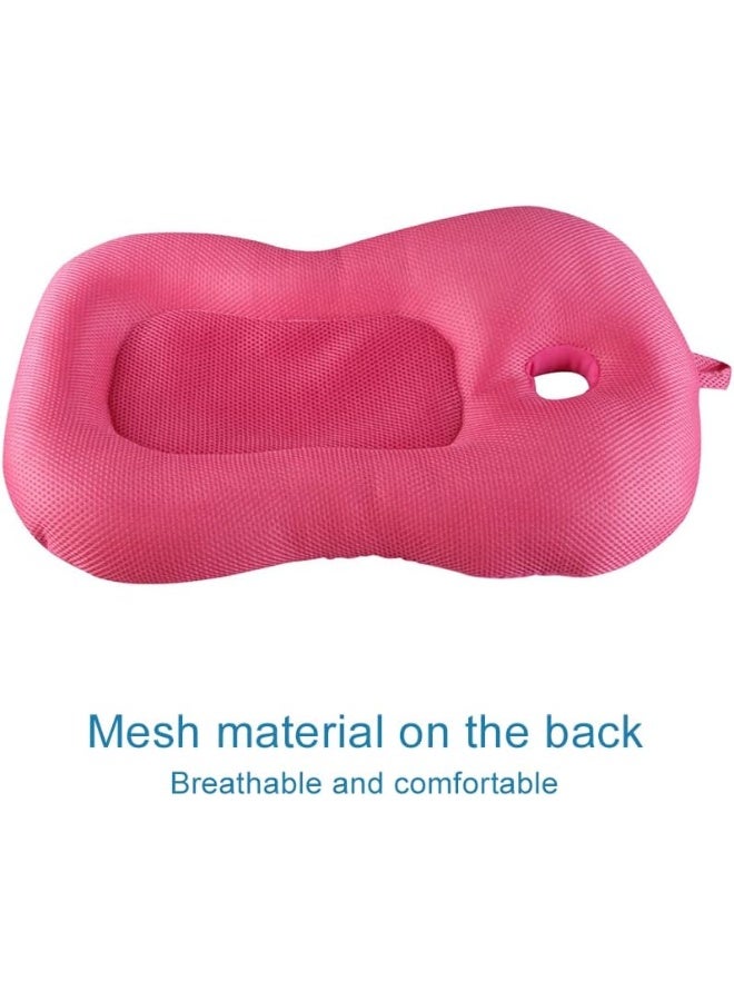 KAKIBLIN Baby Bath Mat, Baby Bathtub Baby Bath Cushion Soft Anti-Slip Bath Pad 0-6 Month Infant Bath Pillow, Pink - Image 5