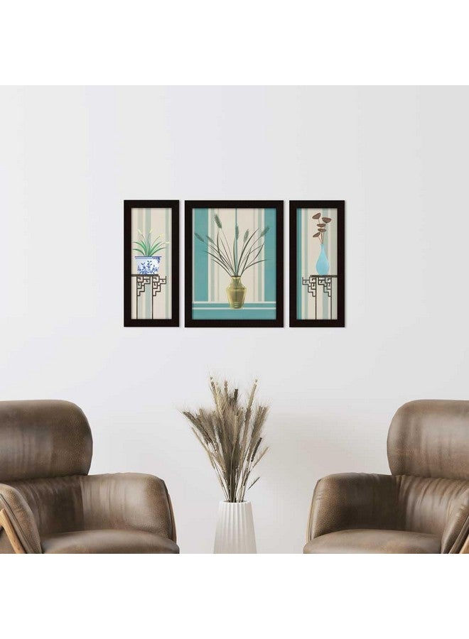 ArtX Flower Framed Painting Floral Set of 3 (6.0 X 13.0, 10.0 x 13.0, 6.0 x 13.0, Synthetic Wood, Multicolour, Set of 3 - Image 3