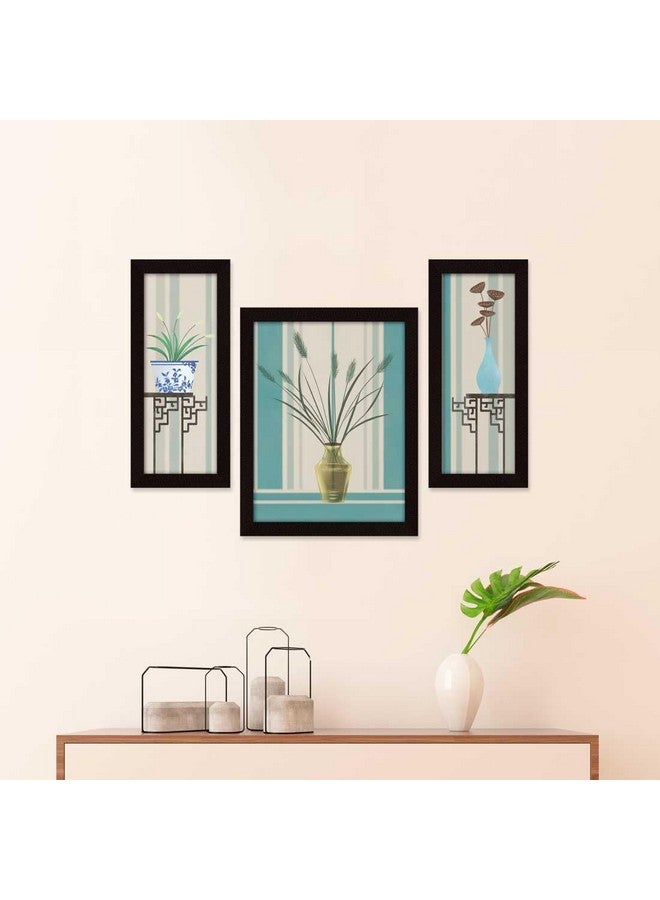 ArtX Flower Framed Painting Floral Set of 3 (6.0 X 13.0, 10.0 x 13.0, 6.0 x 13.0, Synthetic Wood, Multicolour, Set of 3 - Image 4