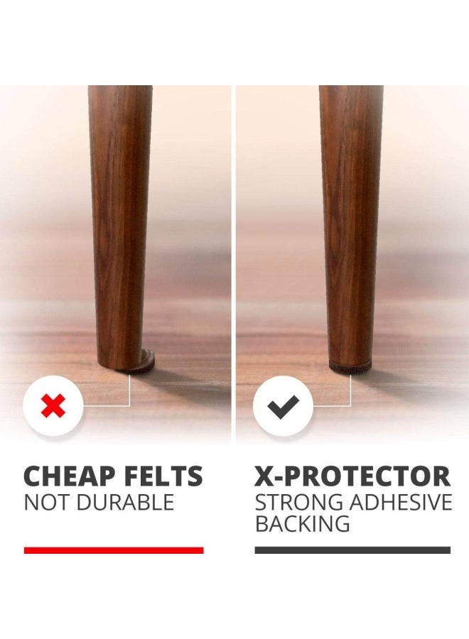 X-Protector Felt Furniture Pads  - 48 Premium Floor Protector Chair Felts For Feet Wood Floors Best Hardwood Protect Your Hard Floors Brown - Image 3