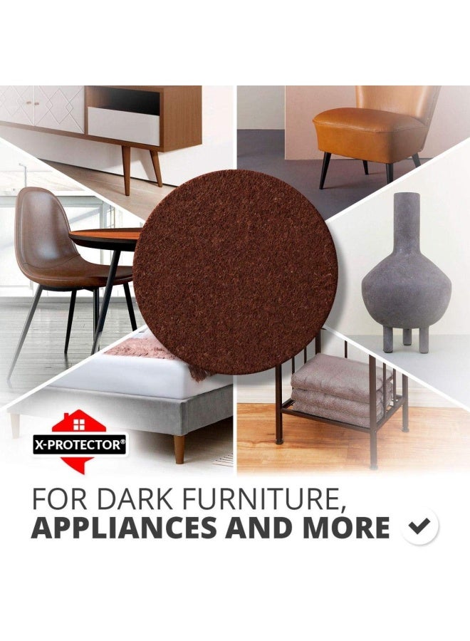 X-Protector Felt Furniture Pads  - 48 Premium Floor Protector Chair Felts For Feet Wood Floors Best Hardwood Protect Your Hard Floors Brown - Image 2