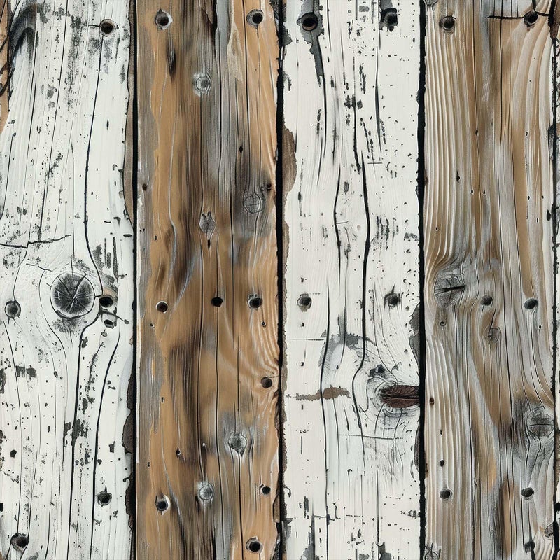 FLFK Wood Wallpaper Peel and Stick Gray-White and Brown Shiplap Wall Paper for Living Room Bedroom Kitchen Office Apartment Decor 16in x 128in - Image 1