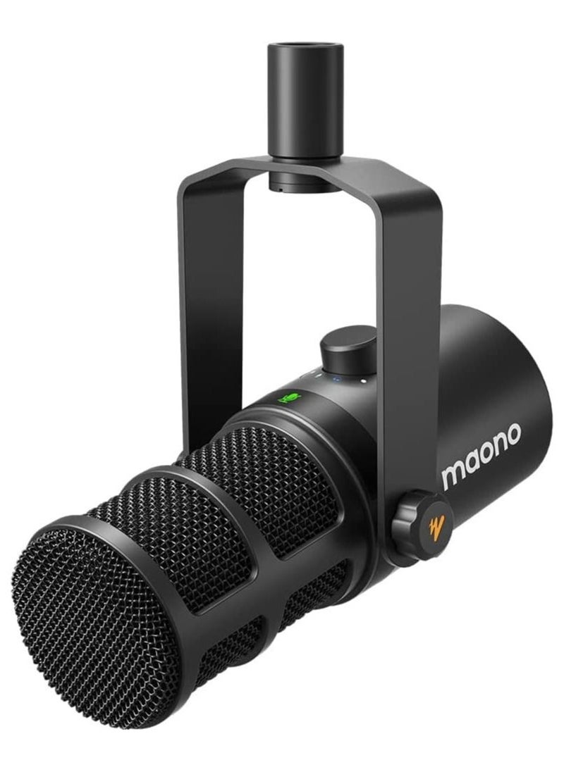 Maono - PD400X Dynamic Microphone, USB/XLR Podcast PC Microphone with Software, EQ,Tap-to-Mute, Headphone Jack, Gain Knob & Volume Control, Studio Mic for Broadcast, Recording, Streaming & Gaming - Image 1