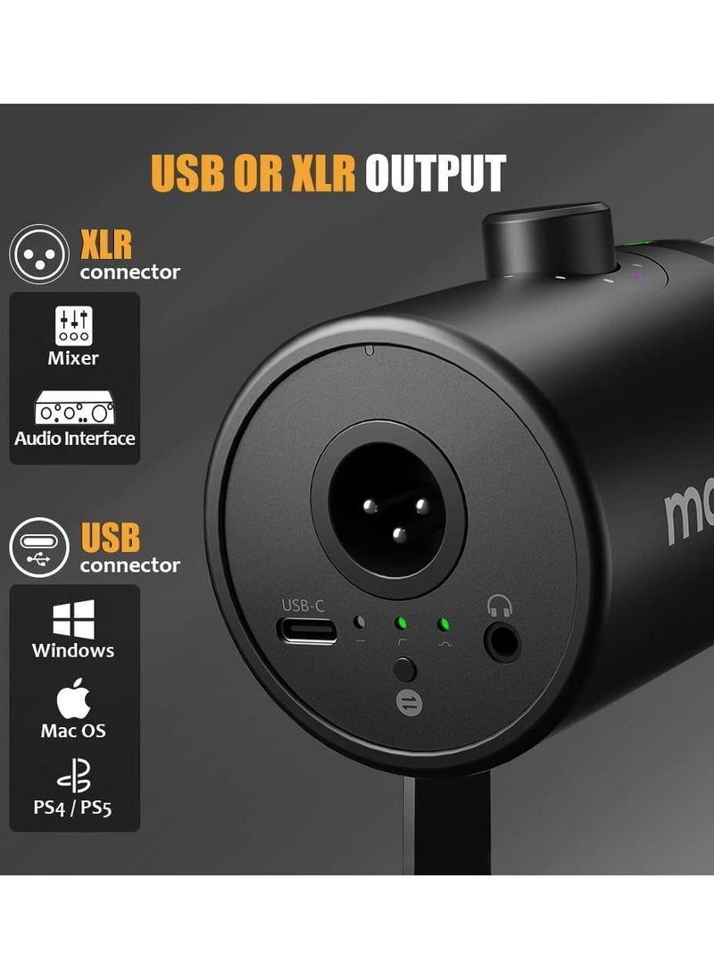 Maono - PD400X Dynamic Microphone, USB/XLR Podcast PC Microphone with Software, EQ,Tap-to-Mute, Headphone Jack, Gain Knob & Volume Control, Studio Mic for Broadcast, Recording, Streaming & Gaming - Image 1