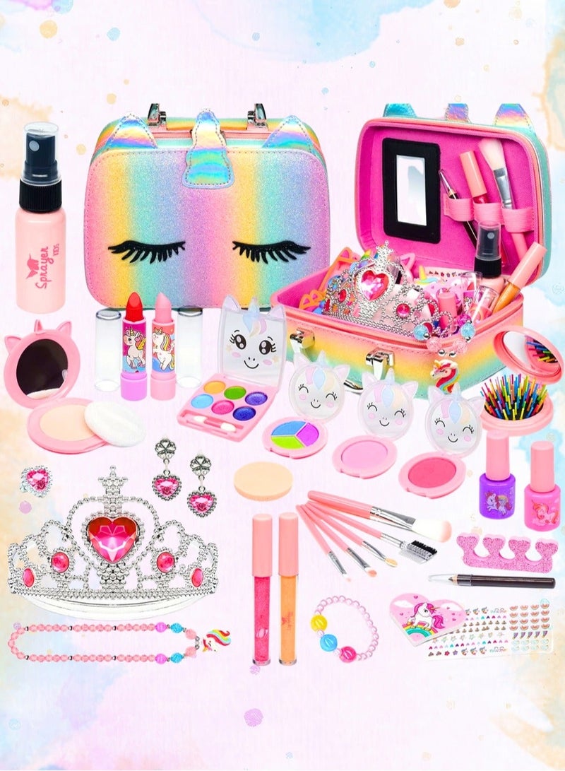 ZedPlay Makeup Kit for Girls, Unicorn Makeup Set, Real Washable Make up Kit for Unicorn Toddler Makeup for Kid Birthday Gifts Unicorn Toys for Girls Unicorn Makeup Bag - Image 2