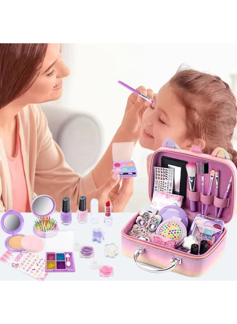 ZedPlay Makeup Kit for Girls, Unicorn Makeup Set, Real Washable Make up Kit for Unicorn Toddler Makeup for Kid Birthday Gifts Unicorn Toys for Girls Unicorn Makeup Bag - Image 3