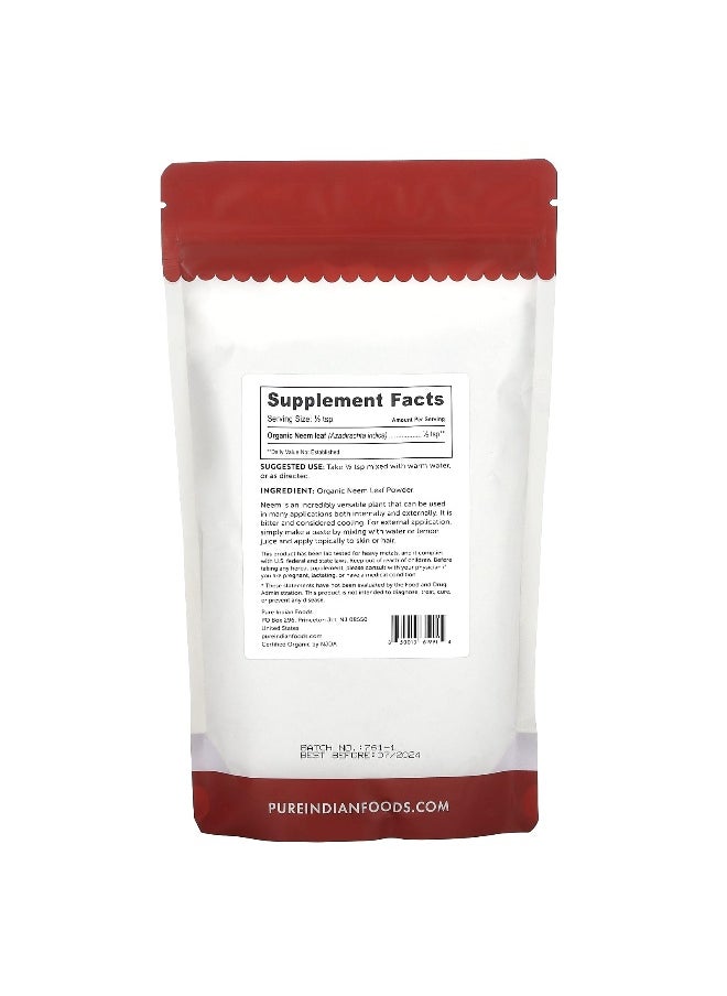 Pure Indian Foods Pure Indian Foods, Organic Neem Leaf Powder, 8 oz (227 g)  - Image 2