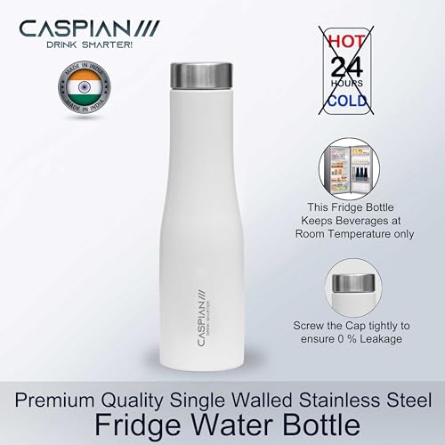 CASPIAN /// Aqua Stainless Steel Water Bottle (White, 1 Litre, Set of 6)| Leak Proof Thunder for Fridge Home Office Travel School Kids Boys Girls Adults Sports Gym Yoga - Image 4