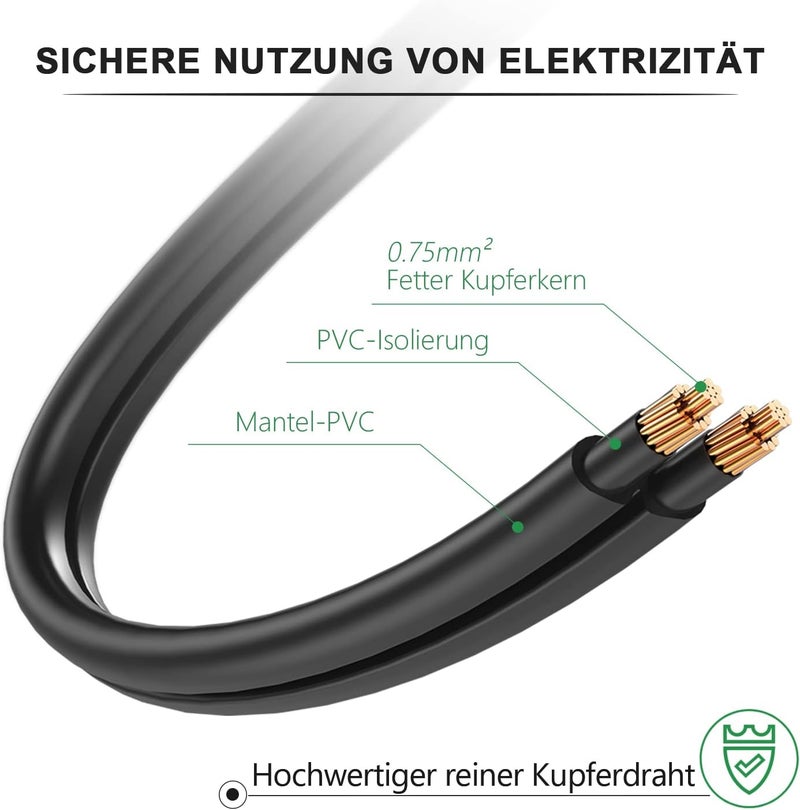 Bicmice 2M Power Cable for PS5 PS4 PS3 PS2 and Xbox Series X/One S/One X - Euro Plug 2 Pin to Double C7 Euro 8 Socket - Image 5