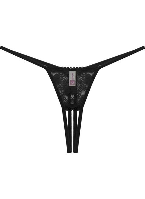 Black Color Plus Size Fantasy Underwear Private Area Net Open Fantasy G String Thong