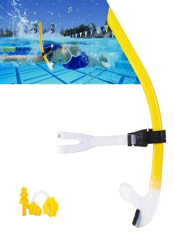 Focevi Swim Snorkel for Lap Swimming，No loud gurgling noise No hurt forehead No slip swimming Snorkeling Training for adult/kid/youth,swimmer snorkle center mount snorkel One-Way Purge Valve - Image 1