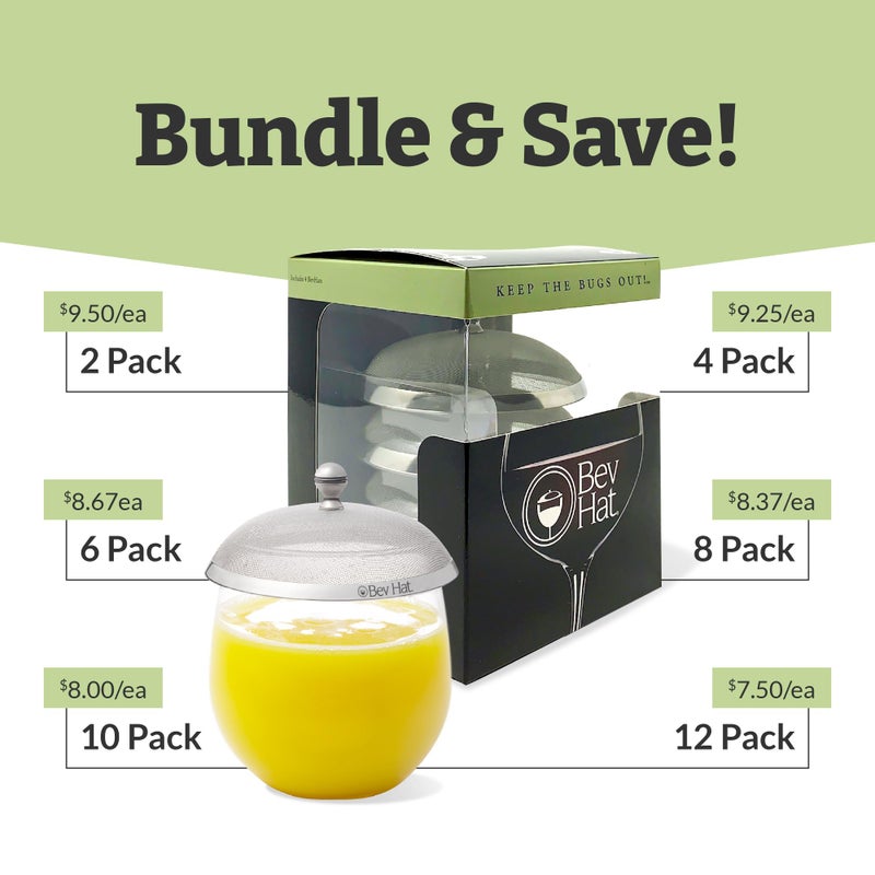 BEV HAT BevHat Stainless Steel Wine Glass Cover (Pack of 2). Keep The Bugs Out of Your Drinks. For Coffee Mugs, Tea Cups, Water Glasses. Wine Accessories to Protect Your Beverage Outside. - Image 3