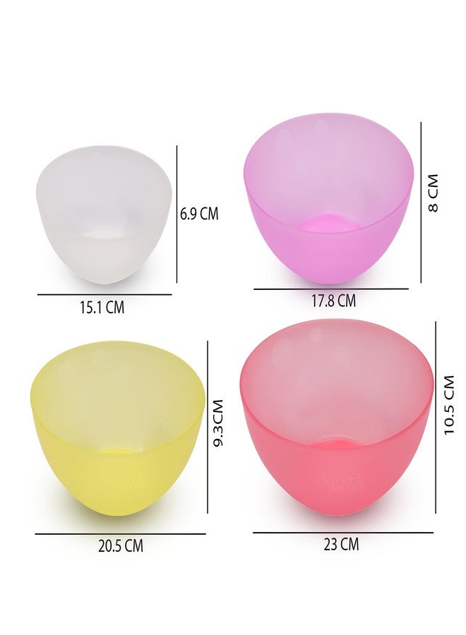 Jaypee Plus Mixing Bowl Set of 4 | Mixing Bowls for Kitchen | Mixing Bowl for Cake Batter | Snack Bowls Set of 4 | Multipurpose Bowl Big Size, Multicolour - Image 4