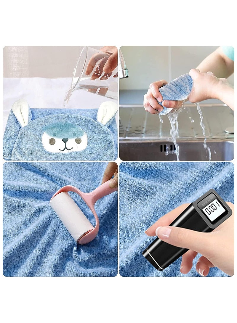 NNEWVANTE منشفة استحمام للأطفال بغطاء رأس - منشفة فائقة النعومة وامتصاص عالي - رداء استحمام بطانية للأطفال - هدايا استحمام للأولاد والبنات - حجم كبير 28" x 55" (أزرق) - Image 4