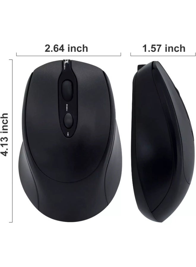 Nengshi M256 Dual Mode Wireless, Bluetooth  Silent Click Mouse - Optical Sensor 1200 DPI Rechargeable USB C - Image 3